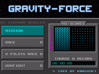 Gravity Force title screen for Amiga